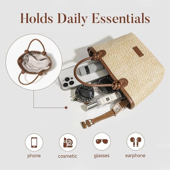 Straw Crossbody Bag Womens Small Woven Summer Purse Handheld Beach Accessory main image 4